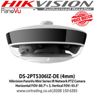 Hikvision DS-2PT5306IZ-DE(4mm) PanoVu Mini Series IR Network PTZ Camera with Up to 30 m IR radius, IP66, Three flexible cameras are adjustable along a circular track, slide range: 0°to 270° 