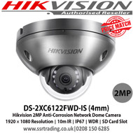 Hikvision DS-2XC6122FWD-IS 2MP Anti-Corrosion Network Dome Camera with 4mm fixed lens, IR range: 10m,IP67, 120dB Wide Dynamic Range, Three video streams, 6 behavior analyses, Anti-Corrosion Standard: WF-2, NEMA 4X, C5-M