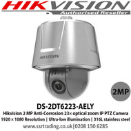 Hikvision - 2 MP Anti-Corrosion Network PTZ Camera with 23× optical zoom, Ultra-low illumination, 120 dB true WDR, IP67 standard, Smart tracking, smart detection, EIS, defog - DS-2DT6223-AELY