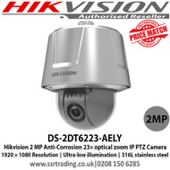 Hikvision DS-2DT6223-AELY  2MP Anti-Corrosion Network PTZ Camera with 23× optical zoom, Ultra-low illumination, 120 dB true WDR, IP67 standard, Smart tracking, smart detection, EIS, defog 