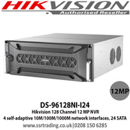Hikvision - 128 Channel 12 MP NVR with 24 SATA interfaces, eSATA and mini SAS interface - DS-96128NI-I24