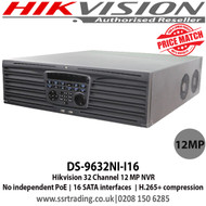 Hikvision 32 Channel 12 MP NVR with Up to 16 SATA interfaces and 1 eSATA interface for HDD connection - DS-9632NI-I16