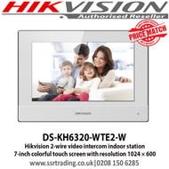 Hikvision DS-KH6320-WTE2-W 2-wire video intercom indoor station with 7" touch screen, Supports WiFi 