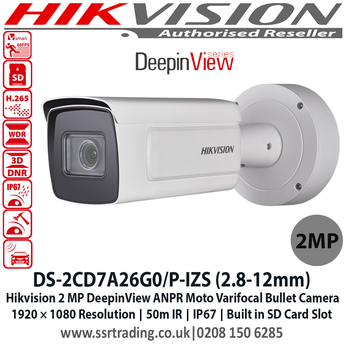 Hikvision DS2CD7A26G0/PIZS(2.812mm) 2MP Full HD 1080P motorized