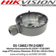 Hikvision Flush mount for DS-2CE56**-IT3ZE/GREY range of TVI cameras - DS-1280ZJ-TR12/GREY