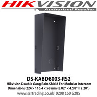 Hikvision DS-KABD8003-RS2 Double Gang Rain Shield For Modular Intercom, Dimensions 224 × 116.4 × 58 mm (8.82” × 4.58” × 2.28”)