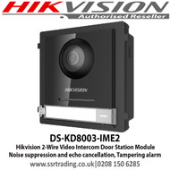 Hikvision DS-KD8003-IME2 2-Wire Video Intercom Door Station Module Noise suppression and echo cancellation, Tampering alarm, Fisheye camera with IR supplement light