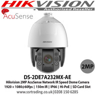 Hikvision DS-2DE7A232MX-AE 2MP AcuSense Network IR Speed Dome Camera 1920 × 1080@60fps, 150m IR, IP66, Hi-PoE, SD Card Slot 