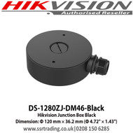 Hikvision DS-1280ZJ-DM46-Black Junction Box, Dimension: Φ 120 mm × 36.2 mm (Φ 4.72" × 1.43")