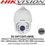 Hikvision DS-2AF7230TI-AW(B) 2MP 7-inch 30 x Zoom IR Analogue PTZ Speed Dome Camera 1920 × 1080 Resolution, 200m IR, IP66, WDR, Auto-tracking   