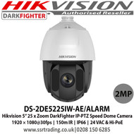 Hikvision DS-2DE5225IW-AE/ALARM 2MP 25 x Zoom DarkFighter 5-inch Network PTZ Speed Dome Camera, 1920 × 1080@30fps, 150m IR, IP66, 24 VAC & Hi-PoE 