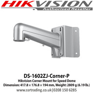 Hikvision DS-1602ZJ-Corner-P Corner Mount for Speed Dome Dimension: 417.8 × 176.8 × 194 mm, Weight: 2809 g (6.19 lb.)