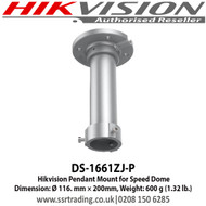 Hikvision DS-1661ZJ-P Pendant Mount for Speed Dome Dimension: Ø 116. mm × 200mm, Weight: 600 g (1.32 lb.)