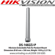 Hikvision DS-1682ZJ-P Extendable Pole for Pendant Mount Dimension: Ø 60 mm × 500 mm, Weight: 1050 g (2.31 lb.)