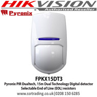 Pyronix PIR Dualtech, 15m Dual Technology Digital detector Selectable End of Line (EOL) resistors - FPKX15DT3  