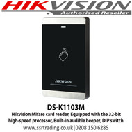 Hikvision DS-K1103M Mifare card reader, Equipped with the 32-bit high-speed processor, Built-in audible beeper, DIP switch