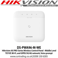 Hikvision DS-PWA96-M-WE  AX PRO Series Wireless Control Panel - Middle Level TCP/IP, Wi-Fi, and GPRS/3G/4G network, Voice prompt