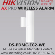 Hikvision DS-PDMC-EG2-WE AX PRO Series Wireless Magnetic Contact, Fully remote configurable through App, Slim design for an unobtrusive (unnoticeable) installation