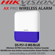 Hikvision DS-PS1-E-WE/BLUE AX PRO Series Wireless Outdoor Sounder  868 MHz two-way wireless communication, Buzzer Decibel: 110 dB