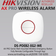 Hikvision - DS-PDEB2-EG2-WE AX PRO Series Wall-mounted Wireless Emergency Button (dual button), Fully remote configurable through App