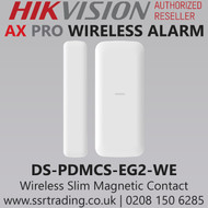 Hikvision DS-PDMCS-EG2-WE AX PRO Series Wireless Slim Magnetic Contact Fully remote configurable through App, Easy installation design