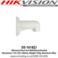 Hikvision DS-1618ZJ Short Arm Wall Mount Bracket Dimension: 110×145×189mm, Weight: 550g, Material: Aluminum Alloy