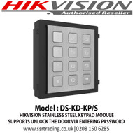 Hikvision Stainless Steel Keypad Module, Supports Unlock The Door Via Entering Password, Supports Call The Resident Via Entering Room No - DS-KD-KP/S