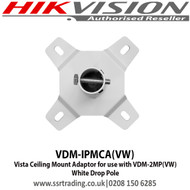 Vista Ceiling Mount Adaptor for use with VDM-2MP(VW)  White Drop Pole - VDM-IPMCA(VW)  