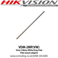 Vista 2 Metre White Drop Pole, Pole mount adaptor - VDM-2MP(VW)  