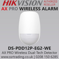Hikvision - AX PRO Series Wireless Dual-Tech Detector, Fully Remote Configurable Through App - DS-PDD12P-EG2-WE