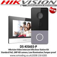 Hikvision DS-KIS603-P  Video Intercom Villa Door Station Kit Standard PoE, 2MP HD camera, Low illumination,Tamper-proof  