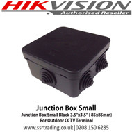 Junction Box Small Black 3.5"x3.5" ( 85x85mm) For Outdoor CCTV Terminal