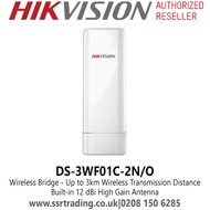 Hikvision Wireless Bridge, Up to 3 km wireless transmission  distance, 150 Mbps 802.11n wireless, Point-to-Point - (DS-3WF01C-2N/O)