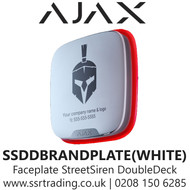 AJAX Faceplate  For Branding StreetSiren DoubleDeck - SSDD BRANDPLATE (WHITE)