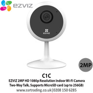 EZVIZ 2MP HD Resolution Indoor Wi-Fi Camera, 1080p Full HD, 130º Wide-Angle Lens, Two-Way talk, Infrared Night Vision (up to 12 meters) - C1C