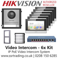 Hikvision Video Intercom Kit - Hikvision PoE Video Intercom System Kit for 6x Residents