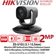 Hikvision 2MP 2 3.1mm-15.5mm Motorized Varifocal Video Conference Camera (PT Web Camera), 5m Pickup Distance, 120d WDR, Built-in microphone, Support remote control - DS-U102