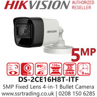Hikvision 5MP Ultra Low Light Fixed Mini 4-in-1 Bullet CCTV Camera - DS-2CE16H8T-ITF