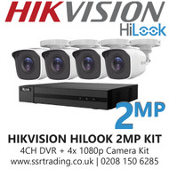 Hikvision HiLook 2MP CCTV Kit - 4 Channel DVR + 4x 40m IR Bullet Cameras