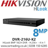 HiLook 16 Channel 16CH 8MP DVR - DVR-216U-K2 