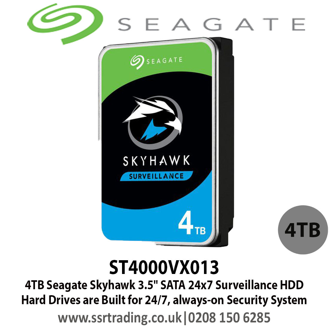 Seagate 4TB Surveillance HDD Internal Hard Drive ( 4TB*5= 合計 20TB ) フォーマットしてあります。 Seagate SkyHawk 3.5\" Surveillance Hard Drive HDD 4TB (VX016)