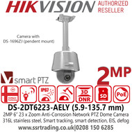 Hikvision - DS-2DT6223-AELY Anti-corrosion DarkFighter Network Speed Dome Camera, Smart tracking, smart detection, EIS, defog, 316L stainless steel