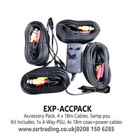 Accessory Pack - 4 x 18m Cables, 5amp psu 