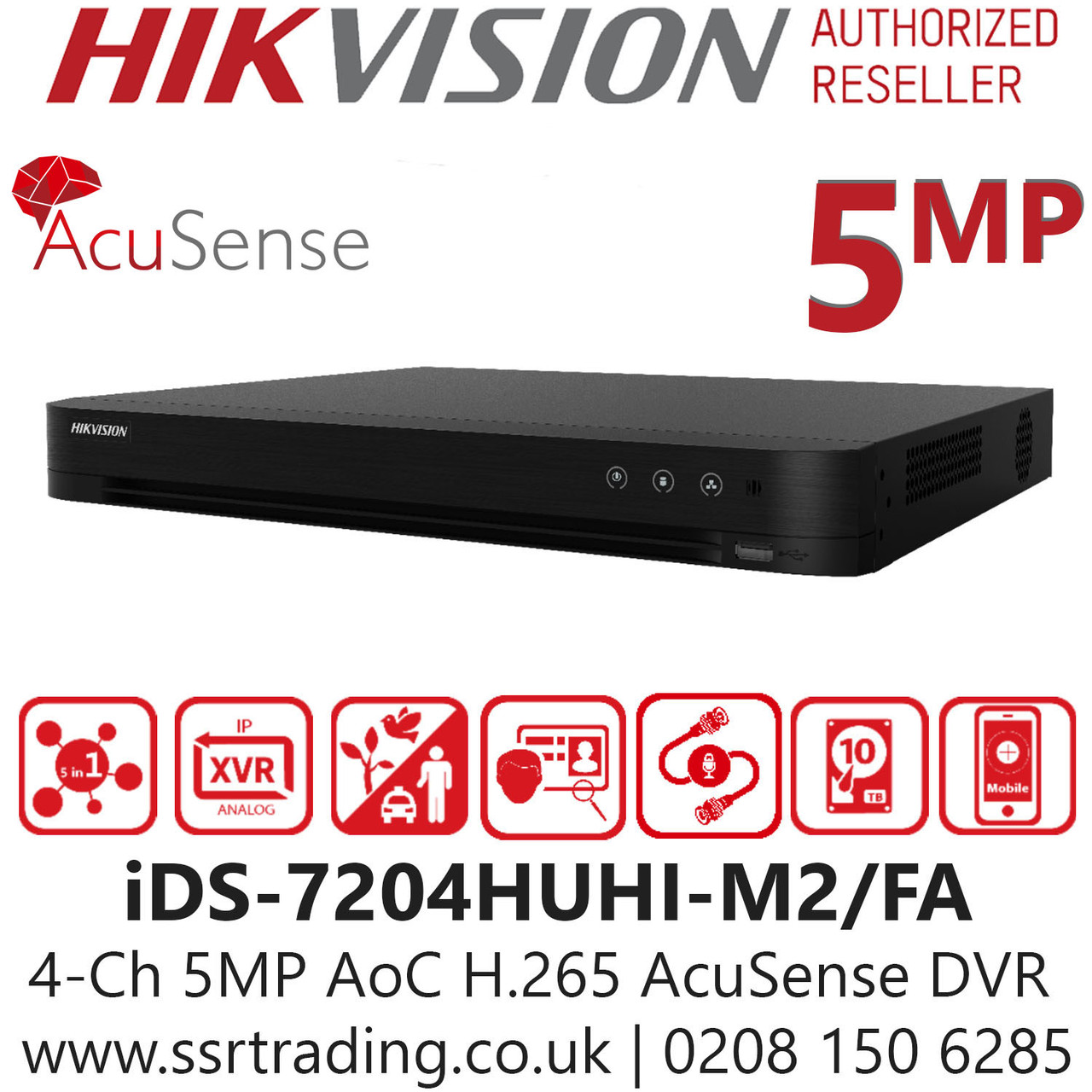 Hikvision 4 Channel Dvr 5mp 2 X Sata Acusense Audio Via Coaxial Cable Dvr Ids 74huhi M2 Fa Hikvision 4 Channel Dvr 5mp 2 X Sata Acusense Audio Via Coaxial Cable Dvr Ids 74huhi M2 Fa