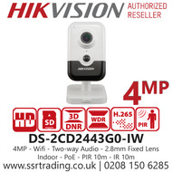 Hikvision 4MP Indoor 2.8mm Lens IP PoE PIR Cube Camera WIFI Built-in Microphone &  Speaker DS-2CD2443G0-IW