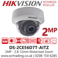 Hikvision 2MP 2.8-12mm Motorised Lens 30m IR Range EXIR Indoor Vandal Dome Camera DS-2CE56D7T-AITZ