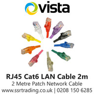 2m RJ45 LAN Cat6 Readymade Patch Cable in Multiple Colours