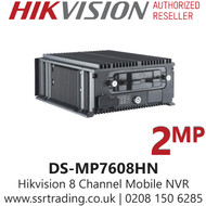 Hikvision 8 Channel 2MP Mobile 8Ch NVR with Aluminium die-cast chassis, Supports accessing via WEB browser, One CVBS video output interface - DS-MP7608HN