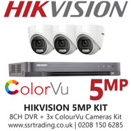 Hikvision 5MP Kit - 8CH DVR With 3x ColorVu Turret Cameras