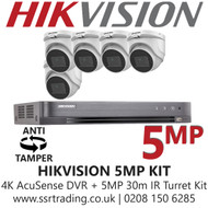 Hikvision 5MP Kit - 8CH DVR With 5x Anti Tamper Screw Turret Cameras